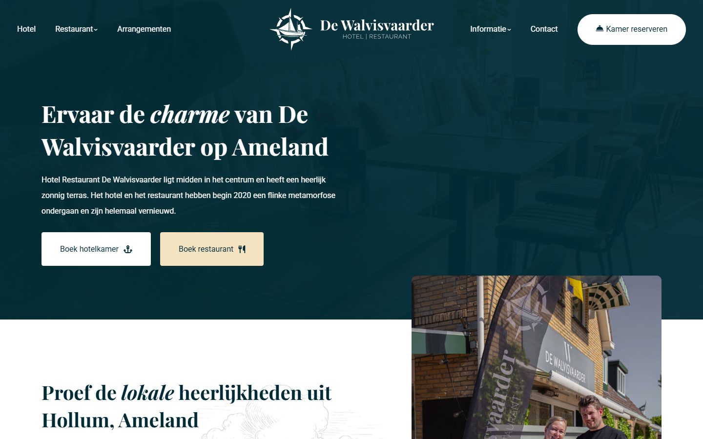 Homepage van De Walvisvaarder op Ameland