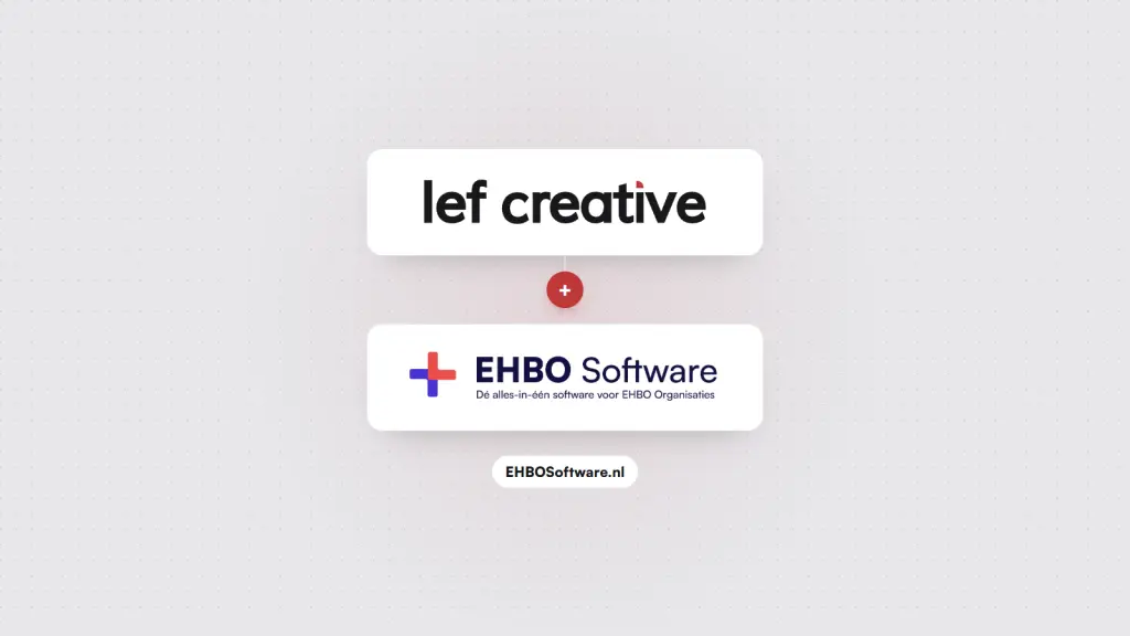 Logo van Lef Creative met daaronder het logo van EHBO Software