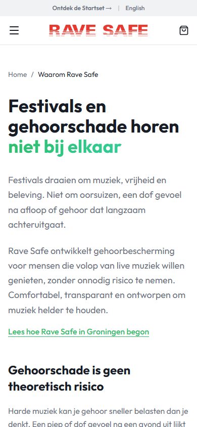 RaveSafe-webshop op mobiel: blogartikel