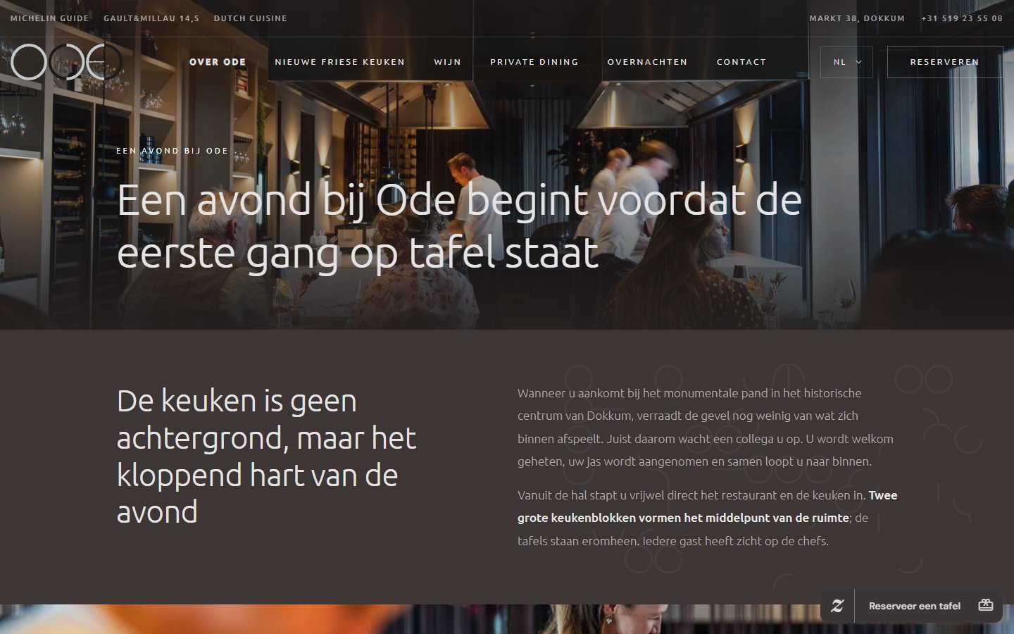 Een avond bij Ode op de website van Restaurant Ode