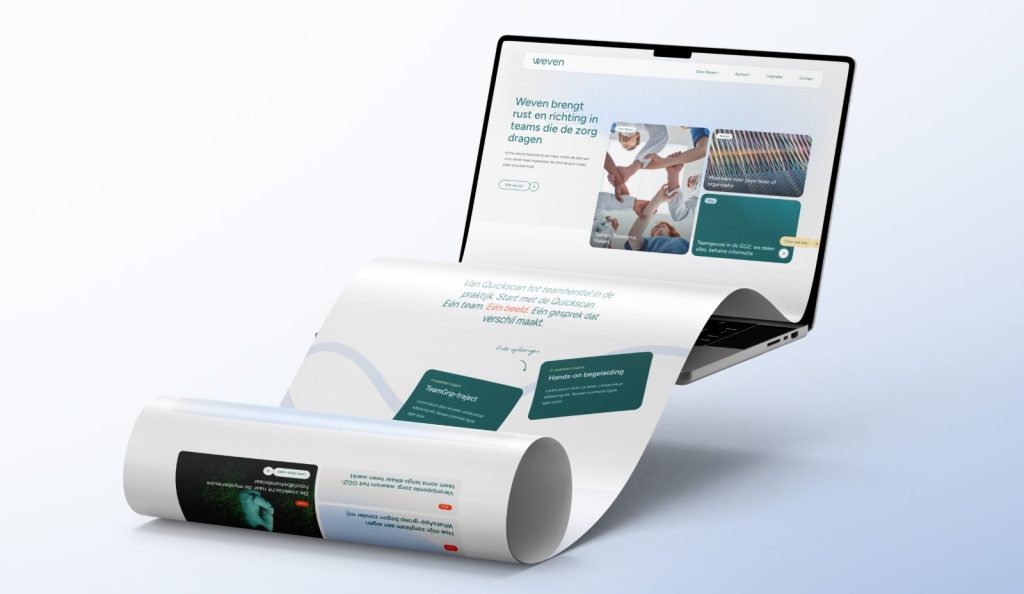 Mockup van een websiteontwerp