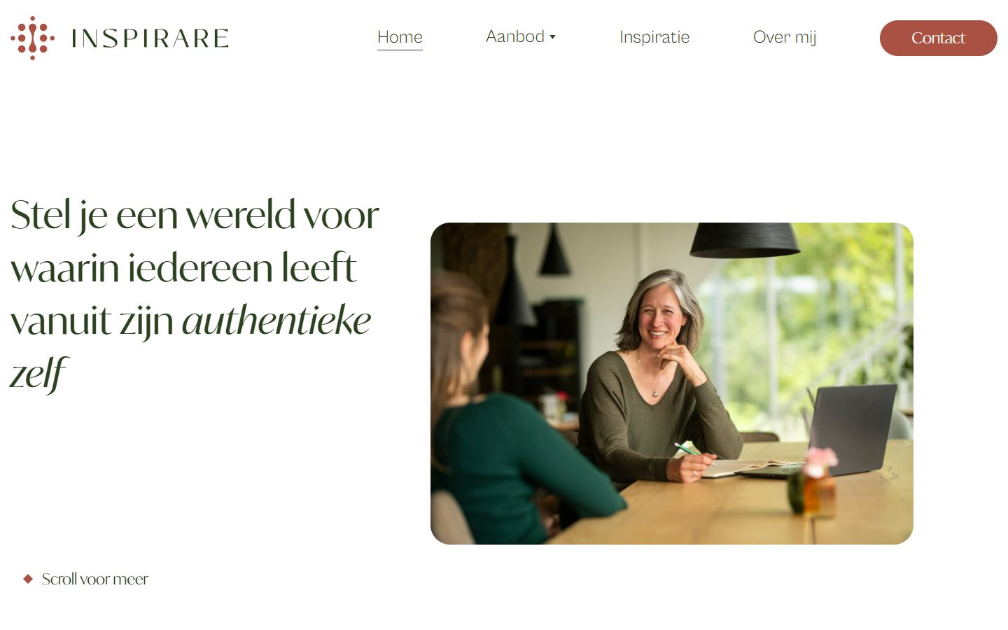 Inspirare Coaching homepage on desktop