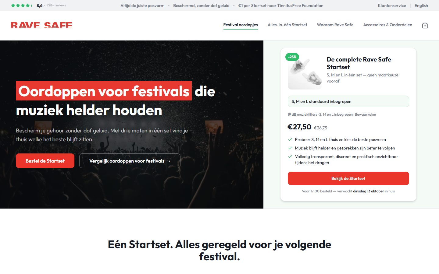 RaveSafe homepage: earplugs for festivals