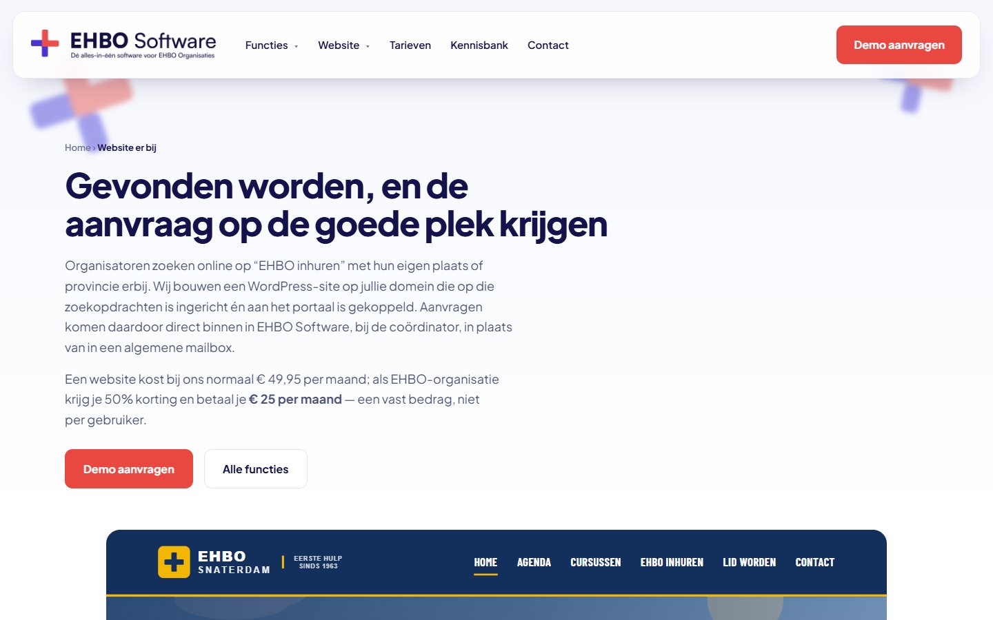Website erbij op de website van EHBO Software