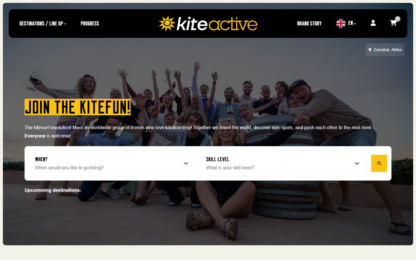 Nederlands en Engels op de site van KiteActive
