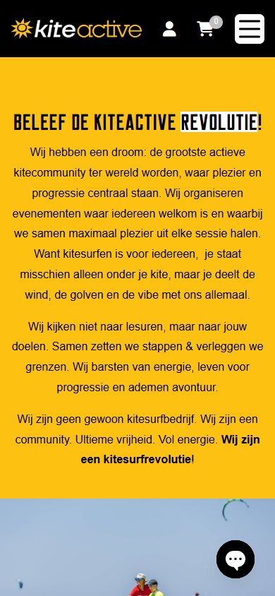 KiteActive op mobiel, scherm 3
