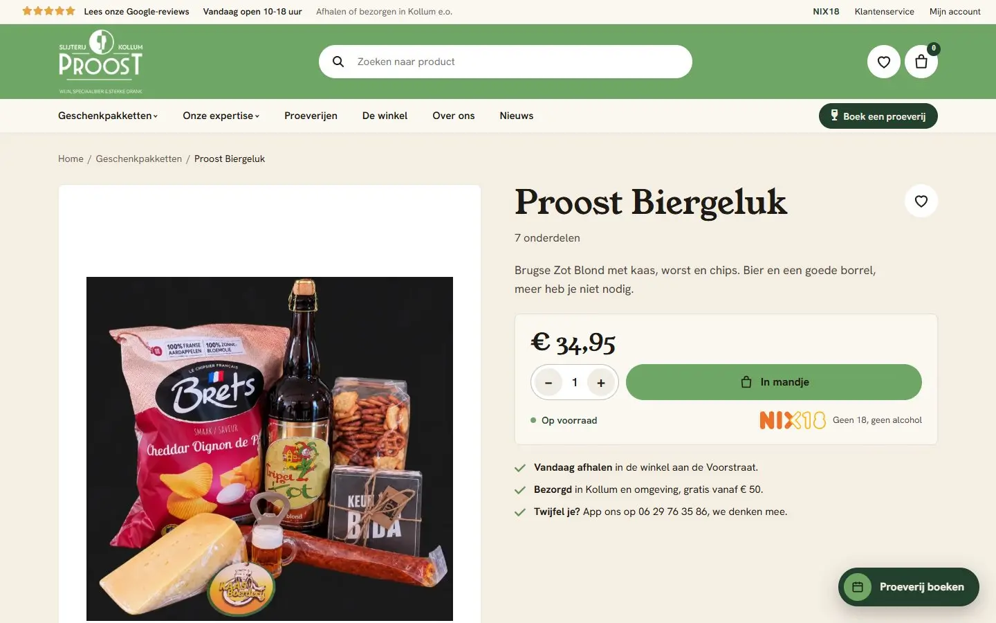 Afhalen of bezorgen op de website van Proost Kollum